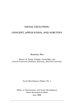 Social Exclusion: Concept, Application, and Scrutiny