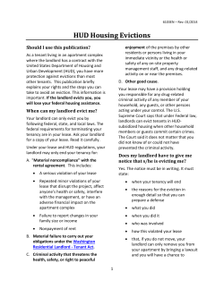 HUD HOUSING EVICTIONS