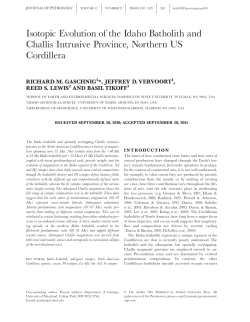 Isotopic Evolution of the Idaho Batholith and