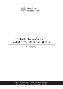 epidemiology, management and outcome of facial injuries