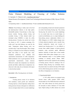 Finite Element Modeling of Freezing of Coffee Solution