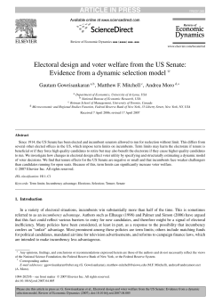 Electoral design and voter welfare from the US Senate: Evidence