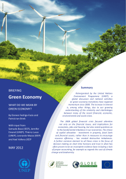 Green Economy - Institute for European Environmental Policy
