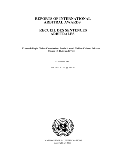 Eritrea-Ethiopia Claims Commission - Partial Award