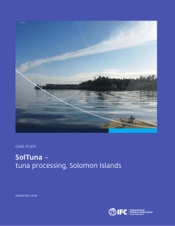 SolTuna &ndash; tuna processing, Solomon Islands