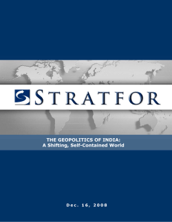 THE GEOPOLITICS OF INDIA: A Shifting, Self