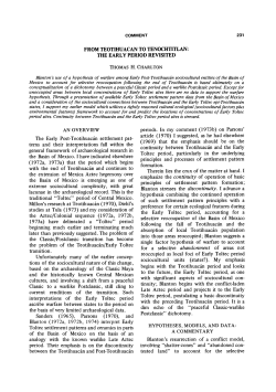 From Teotihuacan to Tenochtitlan