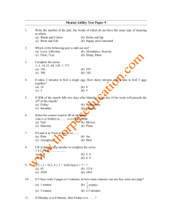 Mental Ability Test Paper 9