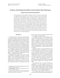 Evidence of the Endowment Effect in Stock Market
