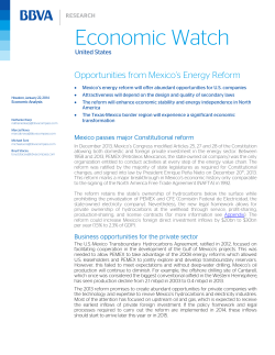 Opportunities from Mexico`s Energy Reform