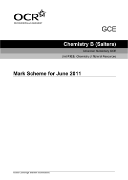Mark Scheme - Unit F332 - Chemistry of natural resources