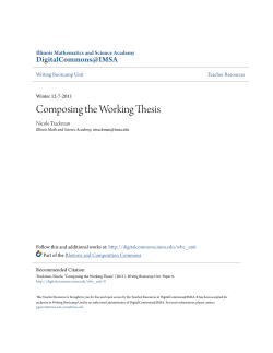 Composing the Working Thesis - IMSA Digital Commons