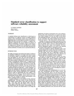 Standard error classification to support software reliability assessment