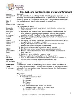 Introduction to the Constitution and Law Enforcement