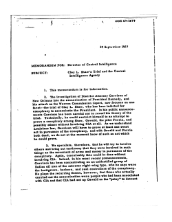 Director of Central Intelligence SUBJECT: Clay L. Shaw`s Trial and