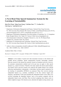 A Novel Real-Time Speech Summarizer System for the Learning of