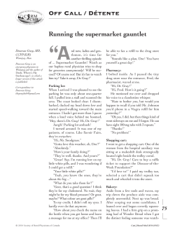 Running the supermarket gauntlet - Society of Rural Physicians of