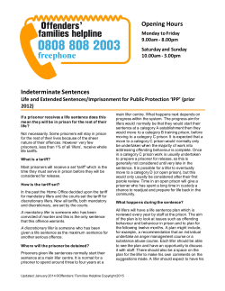 Indeterminate Sentences &ndash; Life and extended