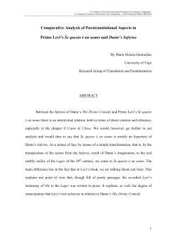 Comparative Analysis of Paratranslational Aspects in Primo Levi`s