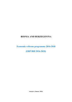 BOSNIA AND HERZEGOVINA Economic reforme programme 2016