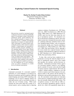 Exploring Content Features for Automated Speech Scoring