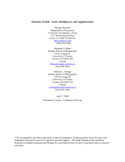 Elements of Skill: Traits, Intelligences, and Agglomeration