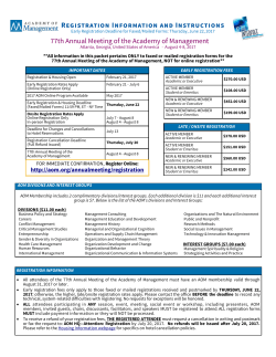 registration forms - Academy of Management