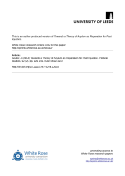 Towards a Theory of Asylum as Reparation for Past Injustice