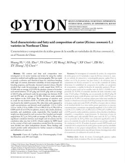 Seed characteristics and fatty acid composition of castor (Ricinus