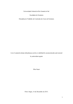 Universidade Federal do Rio Grande do Sul Faculdade de Farm&aacute;cia