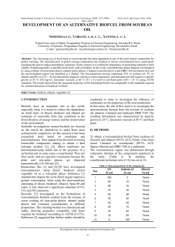 Development of an Alternative Biofuel From Soybean Oil