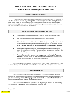 Motion to Set Aside the Default Judgment