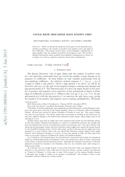 Could Ren\`e Descartes have known this?