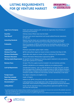 QEVM BrochureA5 - Qatar Stock Exchange