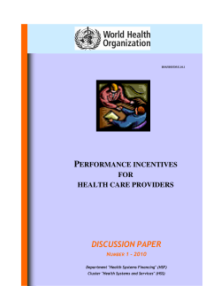 performance incentives for health care providers