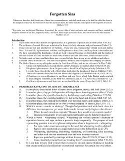 Forgotten Sins - Let God be True!