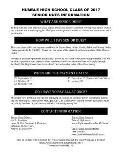 Senior Dues Packages Information