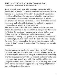 THE LAST ESCAPE &ndash; The Jim Cavanagh Story Jim