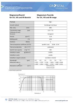 Magnesiumfluorid f&uuml;r UV, VIS und IR