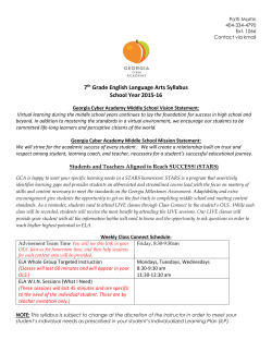 7th Grade English Language Arts Syllabus School Year 2015-16