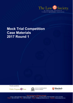 Mock Trial Competition - Law Society of Western Australia