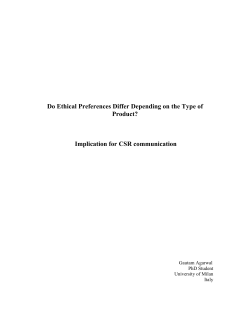 Do Ethical Preferences Differ Depending on the Type of Product