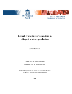 Lexical-syntactic representations in bilingual sentence production
