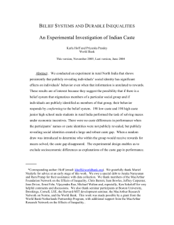 An Experimental Investigation of Indian Caste