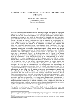 andr&eacute;s laguna: translation and the early modern idea of