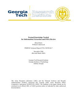 Factual Knowledge Needed - Digital Archives Research at GTRI