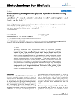 Biotechnology for Biofuels