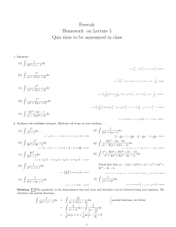 Freecalc Homework on Lecture 5 Quiz time to be