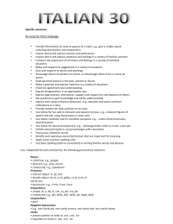 Italiano 30 - Calgary Italian School