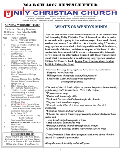 WHAT`S ON WENDY`S MIND? - Unity Christian Church, Radford VA